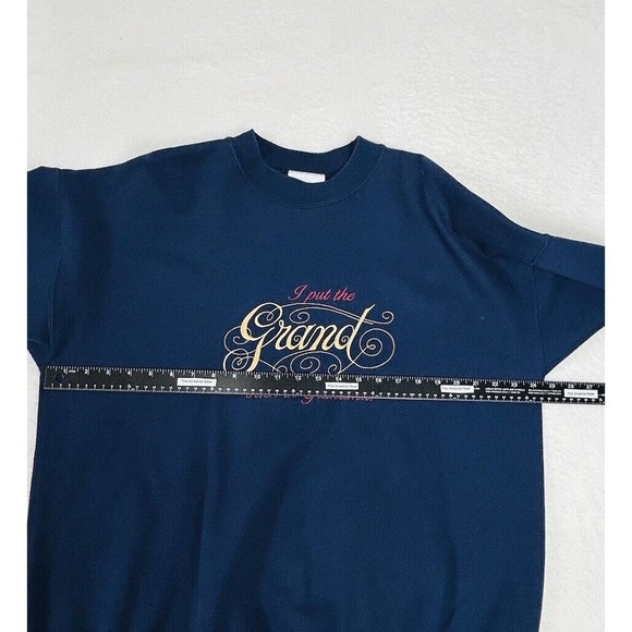 Vintage Grandma Sweatshirt Size XL‎ Embroidered Crewneck Blue - Picture 7 of 11